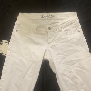 White Rockstar stretch Skinnies.